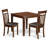 3 Piece Dinette Set for Small Spaces Contains a Square Dining Table and 2 Faux Leather Dining Room Chairs, Mahogany