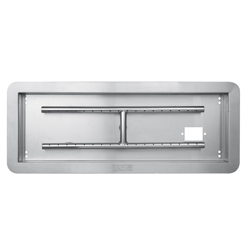 Ensemble de brûleur / brûleur rectangulaire en acier inoxydable, H 2,91 po x l 38,5 po x P 14,49 po