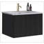 Meuble-lavabo flottant rayé en chêne noir brossé de 24 po avec lavabo en céramique blanche, meuble-lavabo une pièce sans drain, pré-assemblé-1410095149