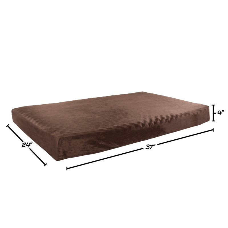 PETMAKER Memory Foam Dog Bed – 2-Layer Orthopedic Dog Bed with Machine Washable Cover, Medium (24" W x 37" D x 4" H), Brown
