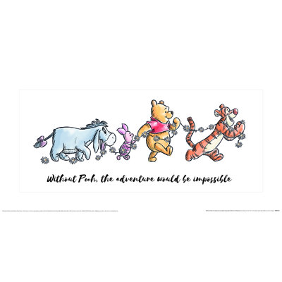 Winnie the Pooh (Without Pooh, the Adventure Would Be Impossible) Paper Print