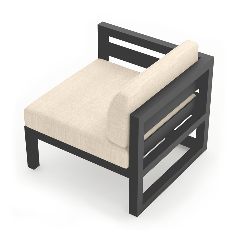 Avion Patio Chair with Sunbrella Cushions, Canvas Flax Sunbrella® Canvas, Slate