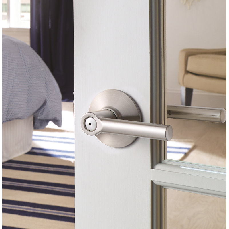 Broadway Privacy Door Lever with Rosette, Matte Black
