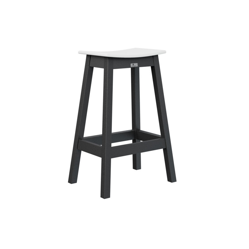 Outdoor Bar Stool, Black, White