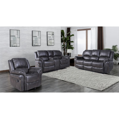 Adele 3 - Piece Faux Leather Living Room Set by Red Barrel Studio
