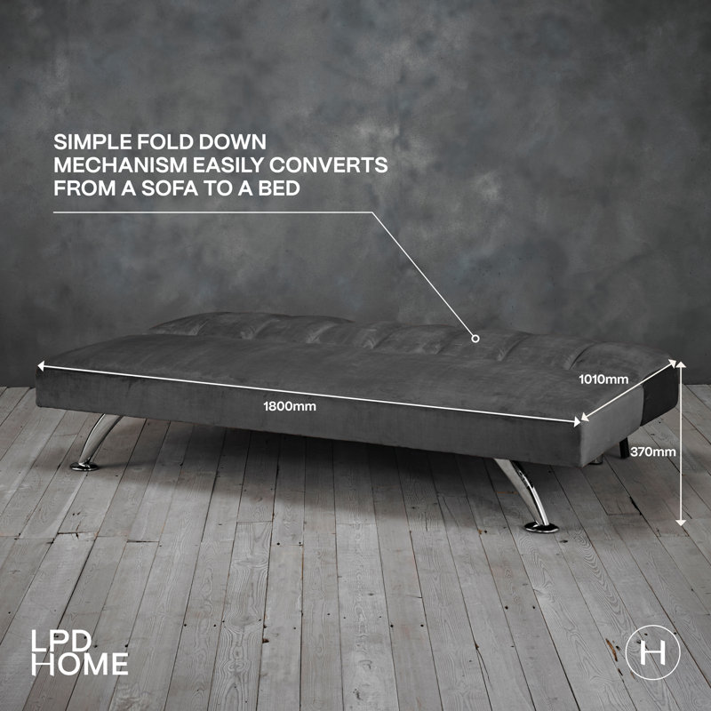BRIGHTON UPHOLSTERED VELVET SOFA BED, Grey