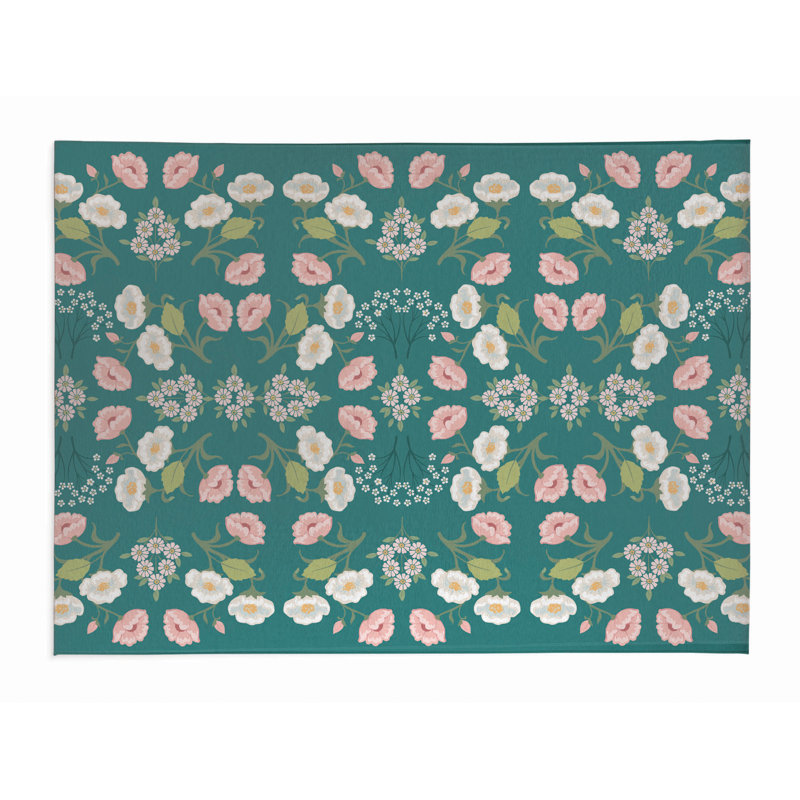 May Flowers Outdoor Rug, Rectangle 4' x 6'