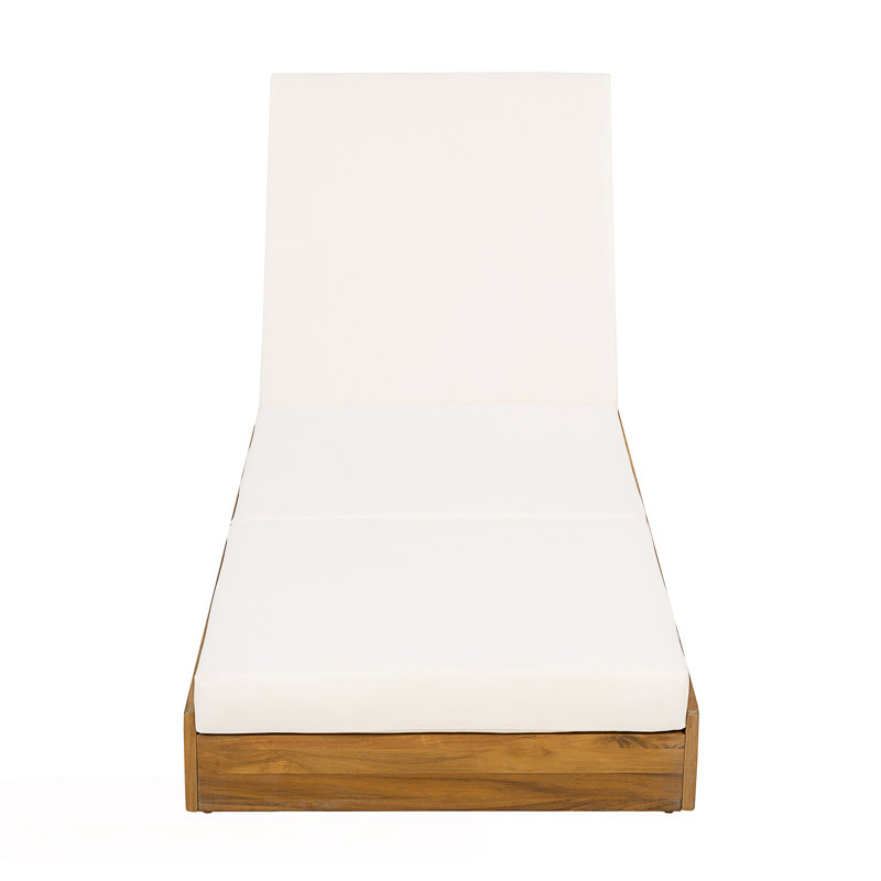 Lounge Chaise Set With Triple Fold Lounge Cushion, Cream