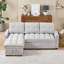 Canapé inclinable de 78,75 po, canapé-lit escamotable avec ports de chargement USB et Tape-C, canapé modulaire en forme de L avec rangement inclinable et rangement avec accoudoirs, canapé de salon confortable