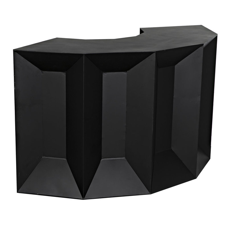 Peter 78'' Matte Black Industrial Steel Bar Cabinet