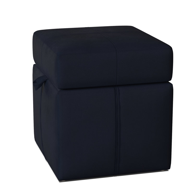 Repose-pieds 18 po avec rangement Preesall, Velours bleu