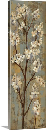 «Almond Branch I» par Silvia Vassileva, reproduction d'art, H 48 po x l 16 po x P 1,5 po, Toile
