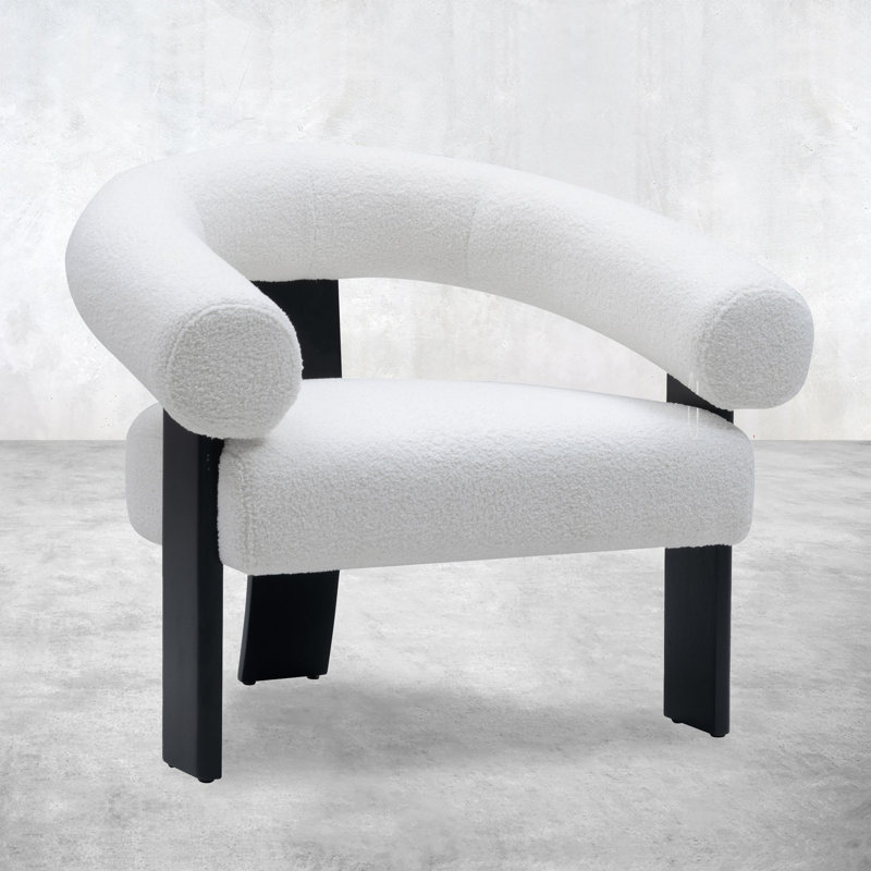 Chaise d'appoint Amaretto Sour, Mélange de polyester blanc