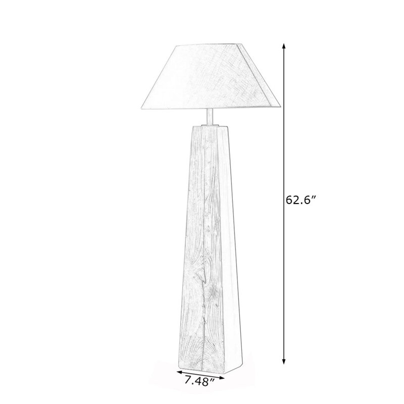 Beige + lin brun + lampes sur pied de forme libre en bois massif