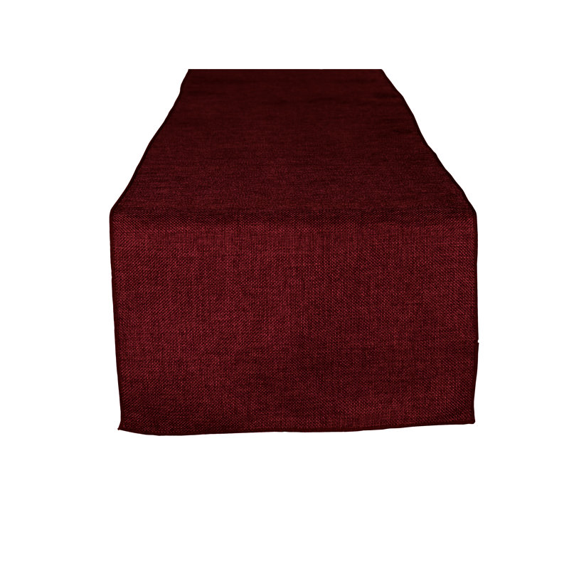 Iona-Lilly Solid Color Table Runner, 90" x 12", Burgundy