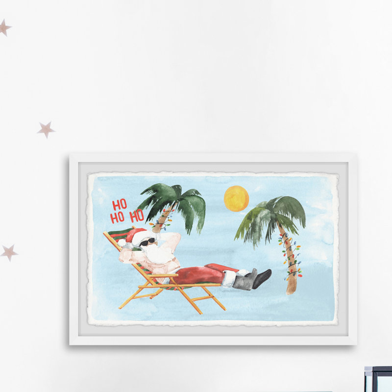 Santa Goes On Vacation - Single Picture Frame Painting, 38cm H x 45cm W x 3.81cm D