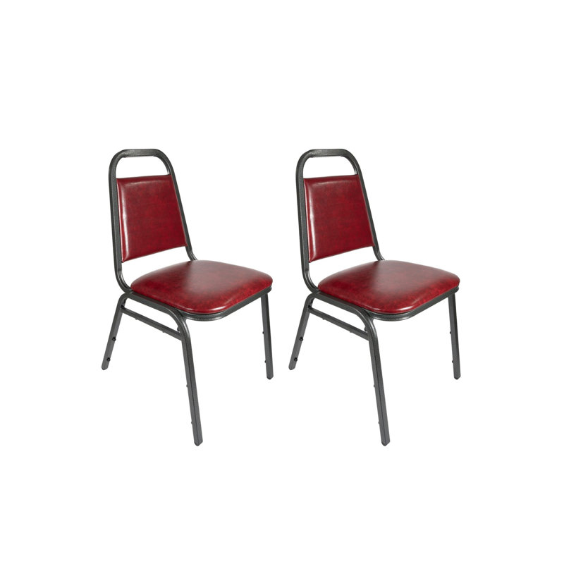 Multiple Fabric, Vinyl, and Frame Options, Trapezoid Back 34″ Banquet Chair, 2 Chair Bundle By Chivari