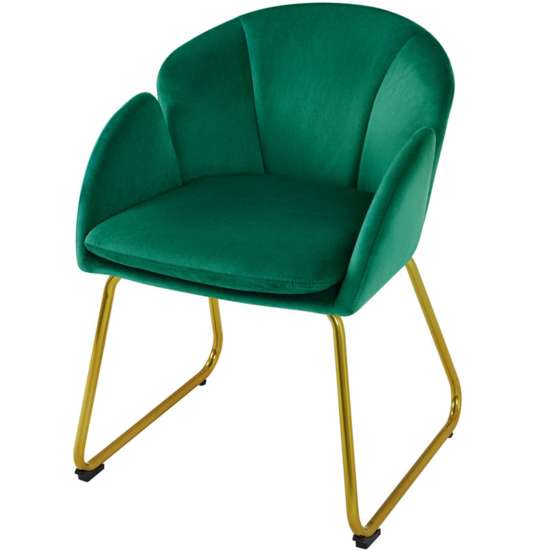 Fitchburg 20'' H Upholstered Metal Dining Chair, Green