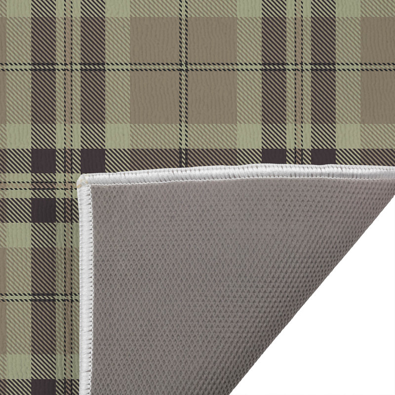 Vinny Tartan Outdoor Doormat, 24'' W x 17'' L, Taupe, Grey
