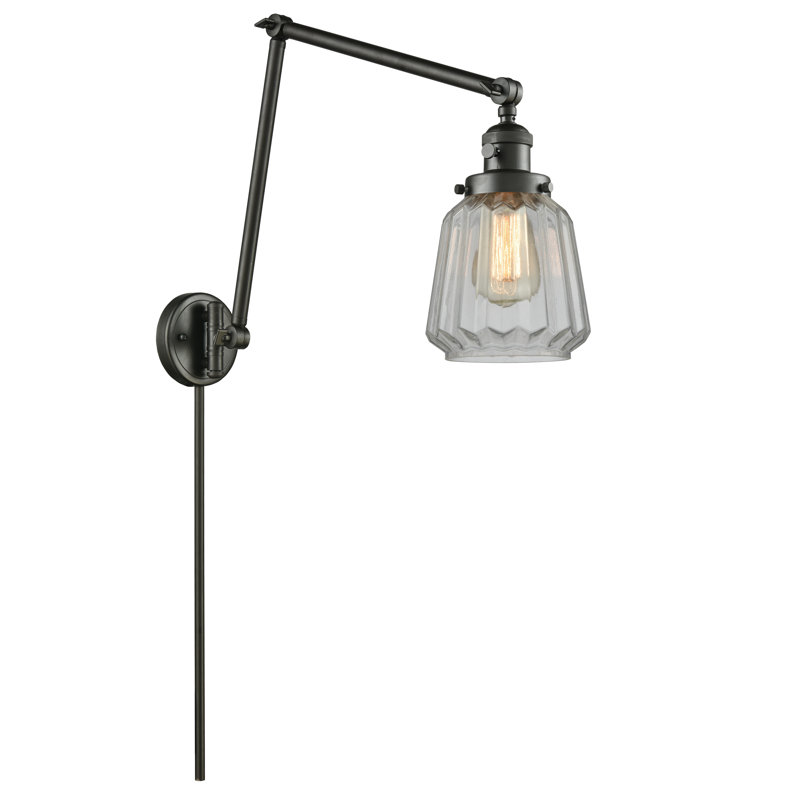 Vinson Swing Arm Sconce, 60 Watt Vintage Incandescent Bulb, Mercury Plated, Oil Rubbed Bronze