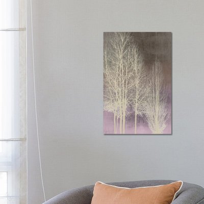 Trees On Pink Panel I by Kate Bennett - Wrapped Canvas Print