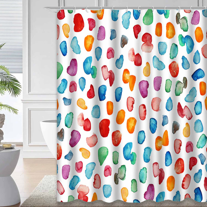 Rideau de douche bleu imperméable, rideaux de douche pour la salle de bain avec 12 crochets, 72" L x 72" W