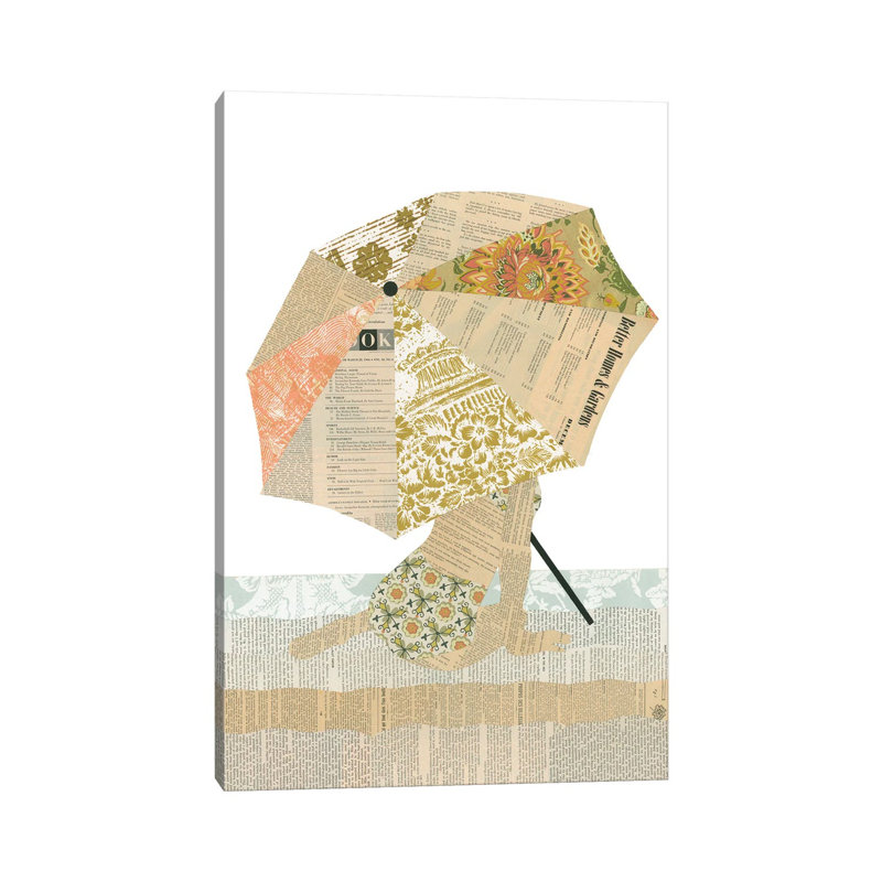 «Beach Lady» par Paper Cutz - impression sur toile tendue, H 18 po x l 12 po x 1,5 po
