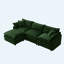 Canapé modulaire en L 105 po avec repose-pieds en chenille de 105 po, canapé de salon 3 places-806061039
