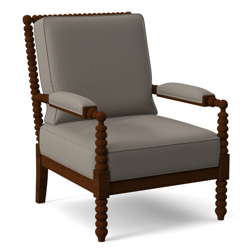 Lind Island 29" Wide Lounge Chair, Coffee Finish, Stone Crypton Performance; 0884-83