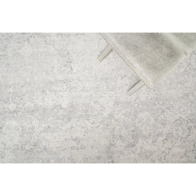Hand Knotted Silk Abstract Area Rug, Rectangle 12' x 15'