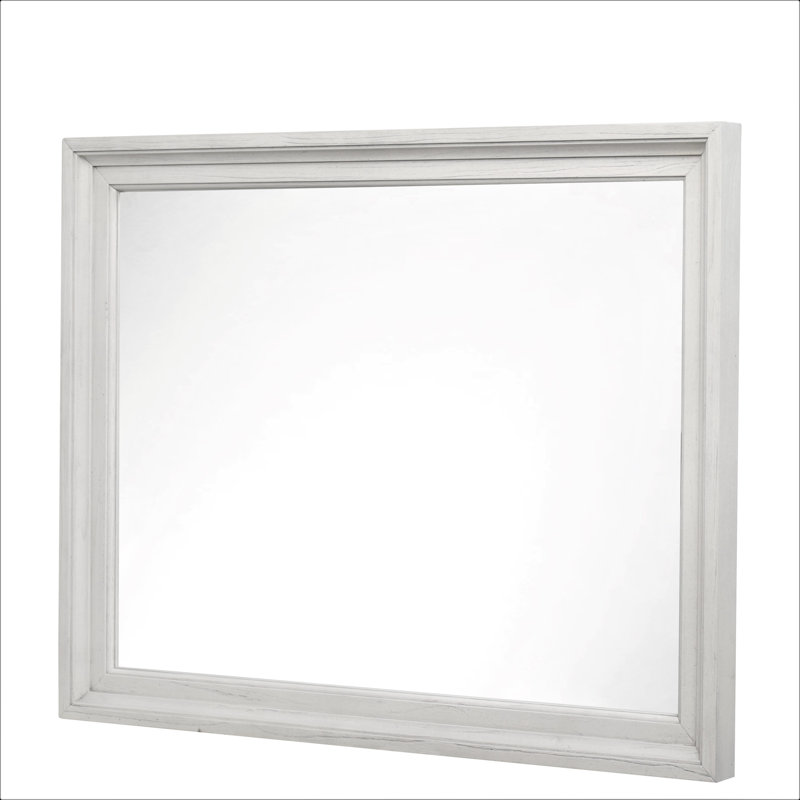 Deavian - Rectangular Dresser Mirror - Weathered White Finish