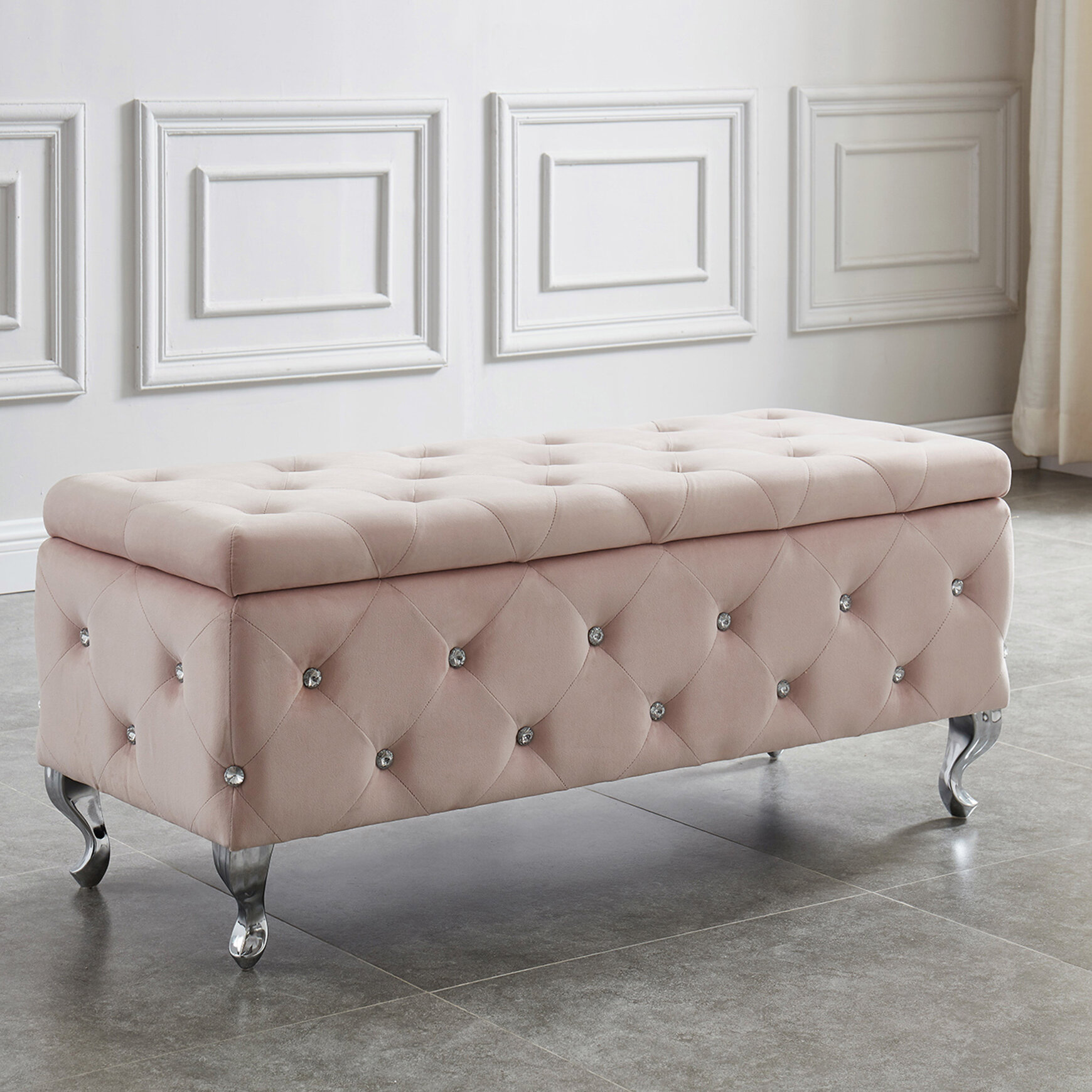 Linder tufted shop storage ottoman