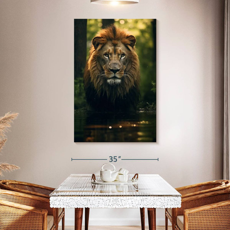 Brampt Lion In Water, 36" H x 24" W