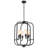 Black Cage Chandelier 6-Light, Matte Black Industrial Pendant Light, Adjustable 33"-89" Height, Modern Farmhouse Lighting for Dining Room Kitchen Island, ETL Listed