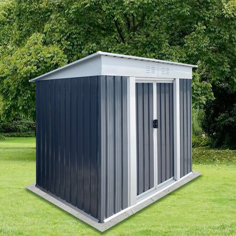 Outdoor Storage Sheds, Grey, 72.5" H x 74.7" W x 45.7" D