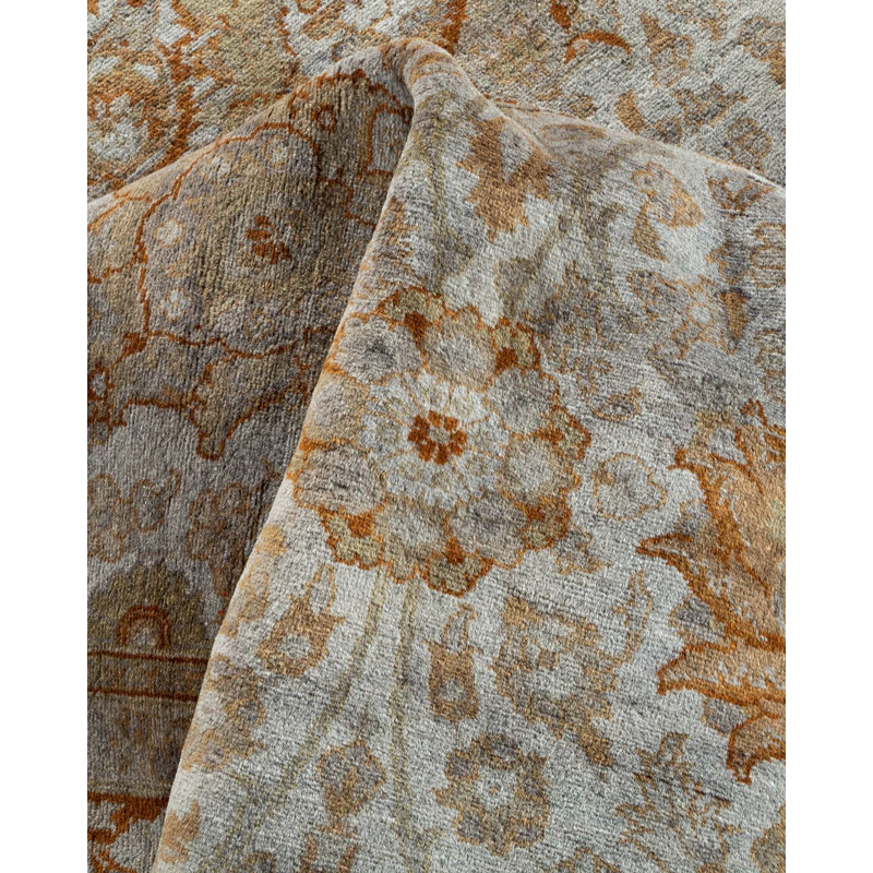 Tapis noué à la main Mazarine, unique en son genre - gris