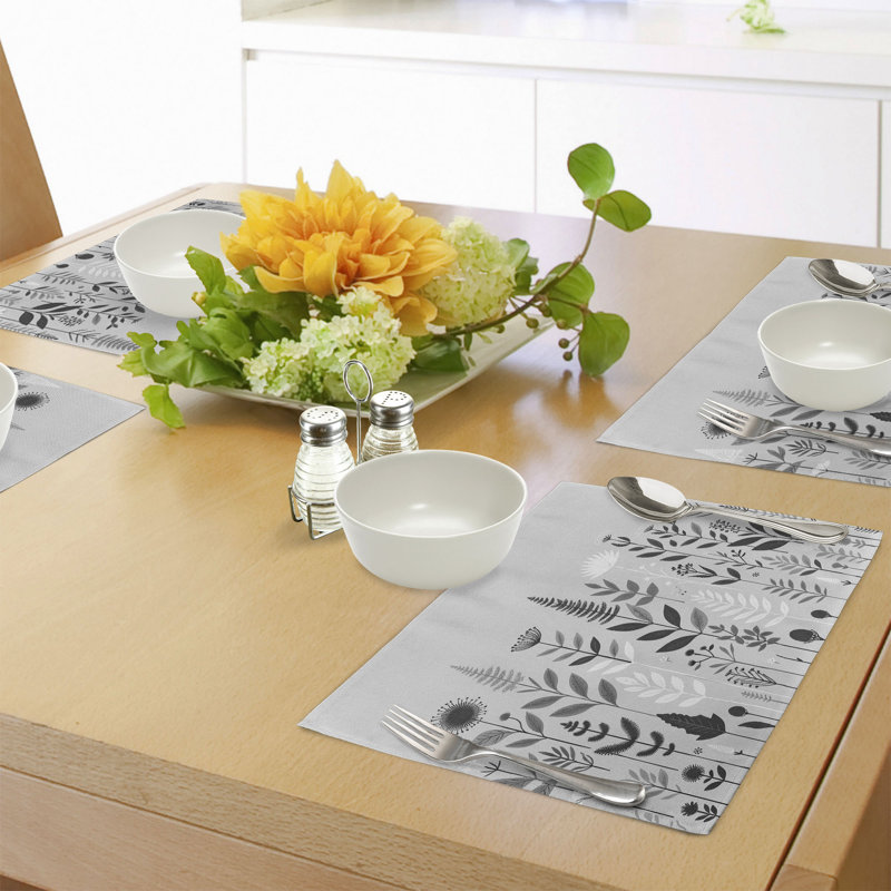 Ensemble de 4 napperons gris Ambesonne