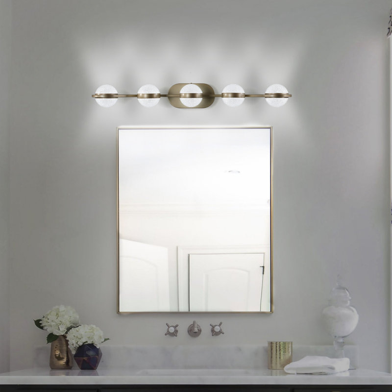 Miroir de salle de bain moderne et élégant, Or brossé