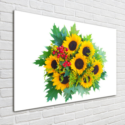 Bouquet of sunflowers 1 Piece Wall Art on Glass