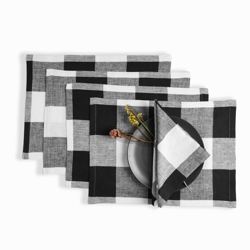 Napperons D'Moksha Homes Buffalo, Noir / blanc