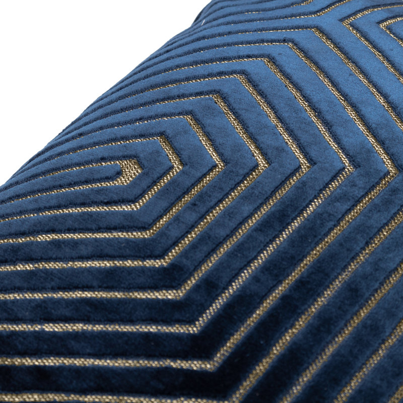 Evoke Geometric Square Cushion, Navy