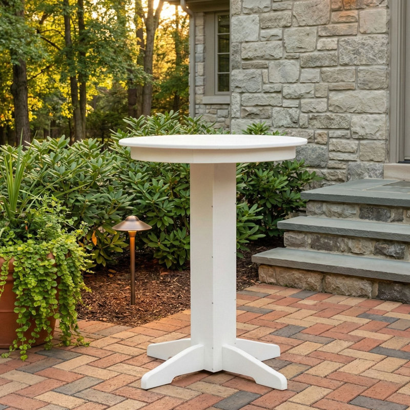  Table de bar ronde en poly composite, 44 po, lime tropicale, 44 in., Lime tropicale