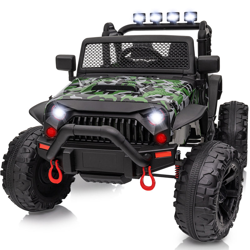Ride-On Jouets Outfunny 24 volts véhicules tout-terrain à piles avec télécommande, Vert