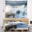 Tapisserie «Seashore Waves Breaking on Stony Beach»-28509197