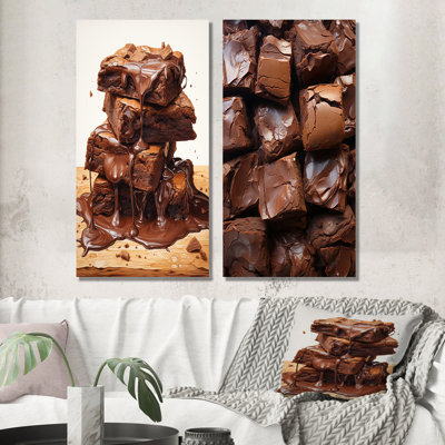 Cocholate Rush Brownies - ensemble d'art mural sur toile Desserts, 2 pièces
