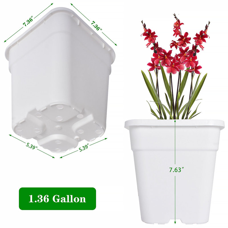 10pcs 3-Gallon Square Plastic Flower Pots Suitable For Indoor And Outdoor Flower Planting, Reusable, Essential Tool For Gardening Enthusiasts