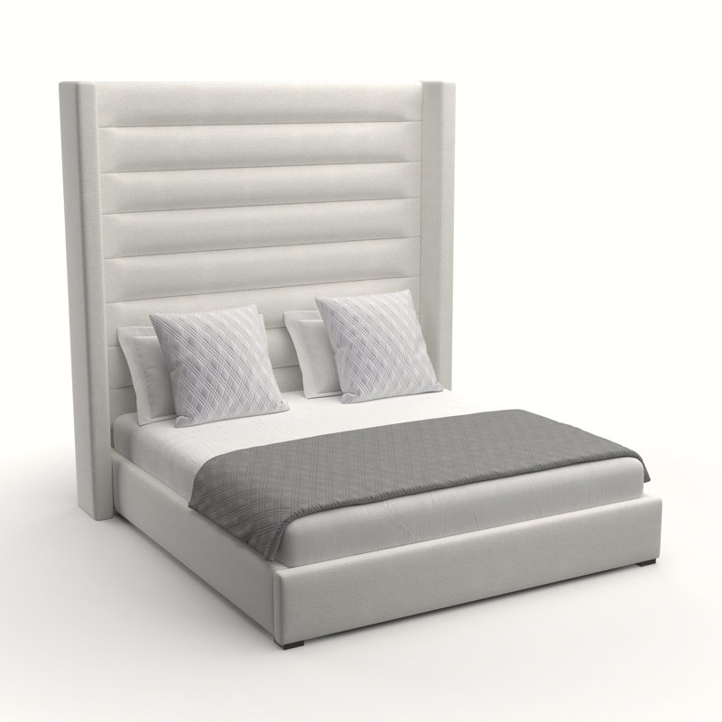 Lit tapissier standard Esparto, Revolution® blanc cassé, Grand (haut)