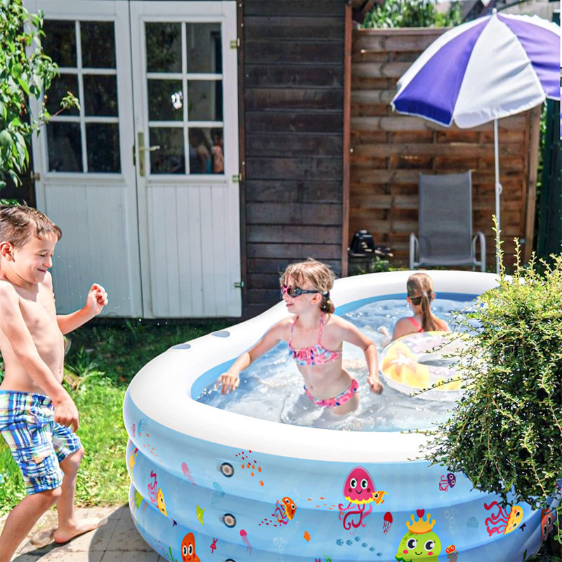 Cathleen Plastic Rectangle Inflatable Pool 60cm H x 240cm W x 240cm L