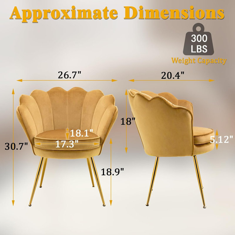 Ensemble de 2 chaises d'appoint en velours rose, Brown Cotton Blend