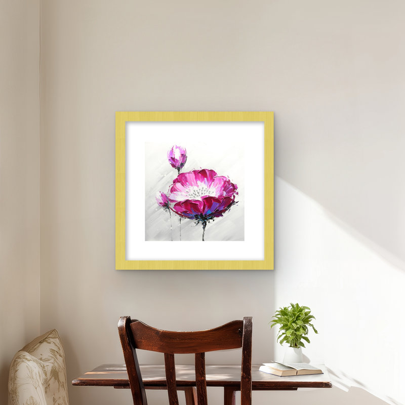 Fuchsia Wild Flower - Bureau mauve, reproduction encadrée